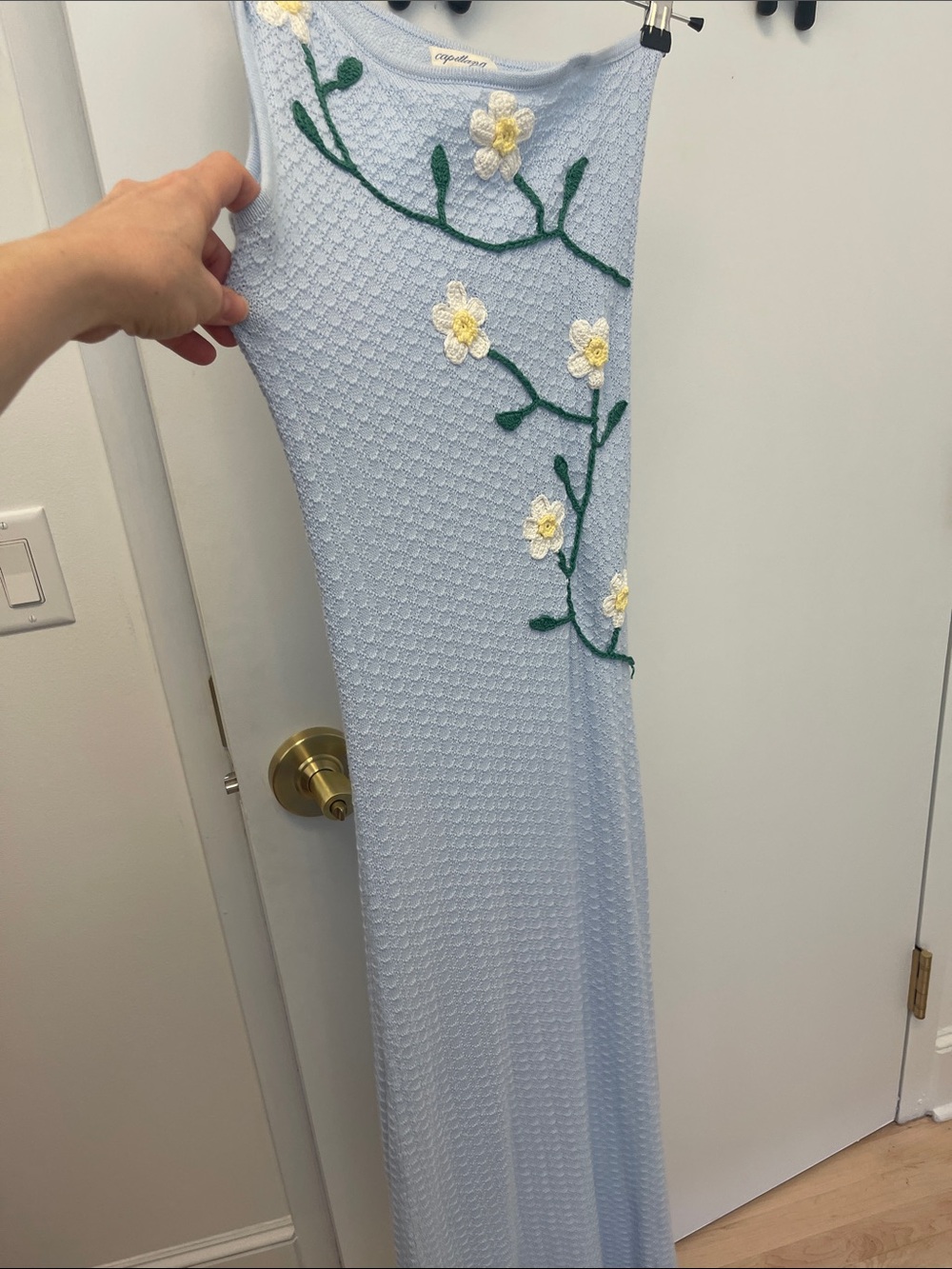 Capittana Tayla Light Blue one shoulder maxi dress M/L made in Peru